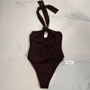 Aexae Brown Halter Swimsuit